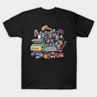 Eggscavator Ultimate Easter Egg Hunting Machine Design T-Shirt